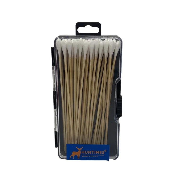 Single End Bamboo Cotton Tip Gun Cleaning Swabs